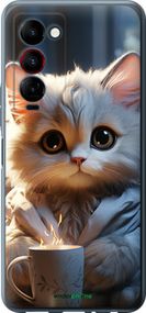 Чохол на Tecno Camon 18 Premier Білий кіт "5646u-2652-2448"