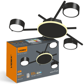 LED Світильник під лампу 3*GX53 накладний з підсвічуванням VL-SPF20B-BB Videx
