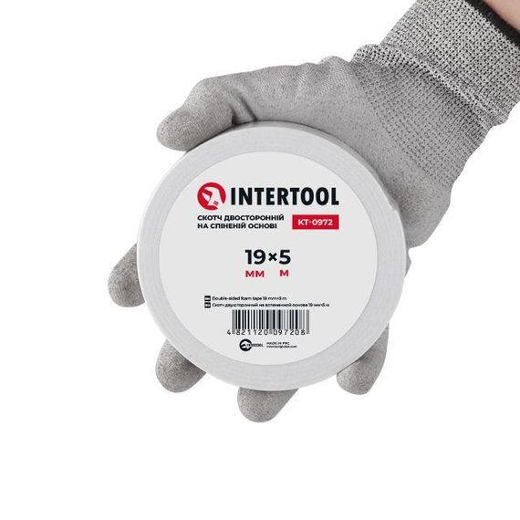Скотч двосторонній 19 мм*5 м на спіненій основі INTERTOOL KT-09721 | Зображення 2