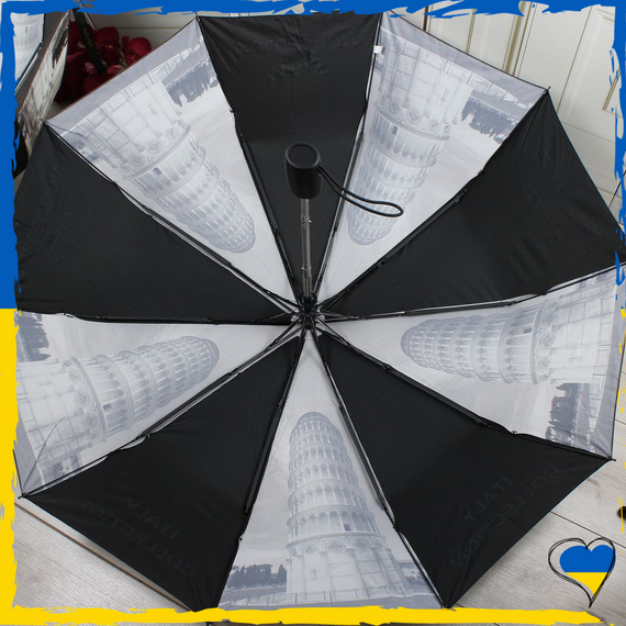 Парасолька жіноча Italy. Антивітер. Парасолька напівавтомат Італія | Зображення 1