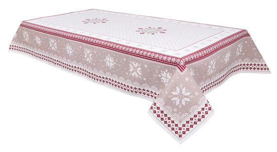 Скатертина гобеленова NORDICA TORTORA Limaso, 137x260, Прямокутна, Новорічний, Без люрексу, 38% бавовна, 37% поліестер, 25% акрил, Гобелен