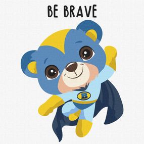 Картина по номерам "Смелый медвежонок" KHO6100 30х30 см