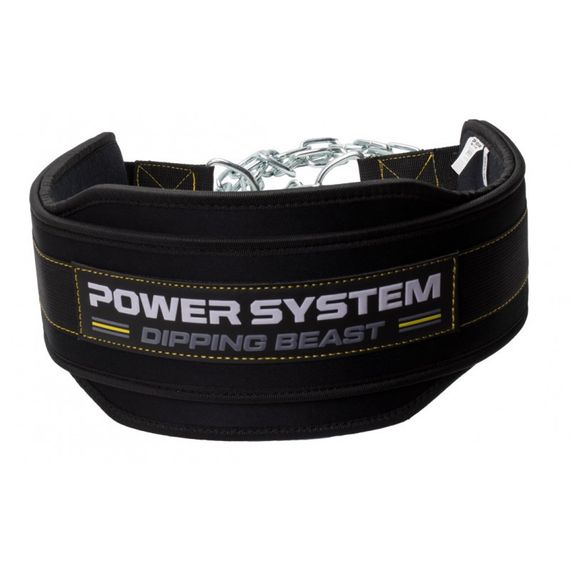Пояс для обтяжень з ланцюгом Power System PS-3860 Dipping Beast неопреновий Black/Yellow | Зображення 3