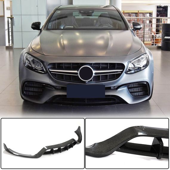 Передний бампер Лип V2 для E63 AMG 2016-2019 Карбон для Mercedes E-сlass W213