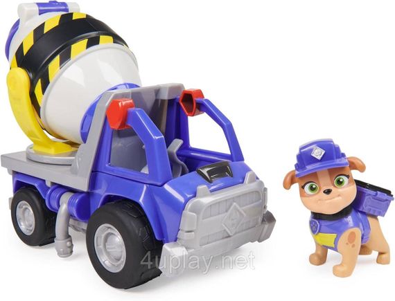 Щенячий патруль Крепыш и команда Бетономешалка Микс Оригинал Paw Patrol Rubble & Crew Mix’s Cement Mixer | Зображення 1