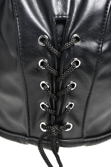 Маска з рогами Master Series: Dungeon Demon Bondage Mask with Horns, чорна | Зображення 5