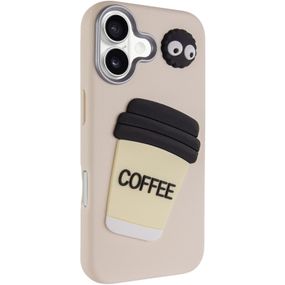 Чехол TPU Leather Toys для Apple iPhone 16 (6.1") Coffee / Sand