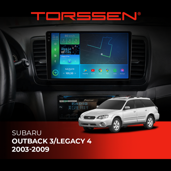 Штатна магнітола Torssen 2K Subaru Outback 3/Legacy 4 (2003-2009) F9432 4G Carplay DSP