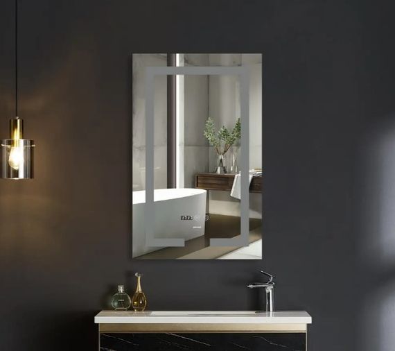 Дзеркало Mixxus HARD MR06-50x80-CASE з LED Touch, Anti-fog, димером, рег. яскравості, годинником (MI6657) | Зображення 2