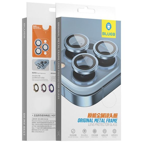 Захисне скло BlueO Metal на камеру для Apple iPhone 16 (6.1") / 16 Plus (6.7") Синій / Blue | Зображення 1