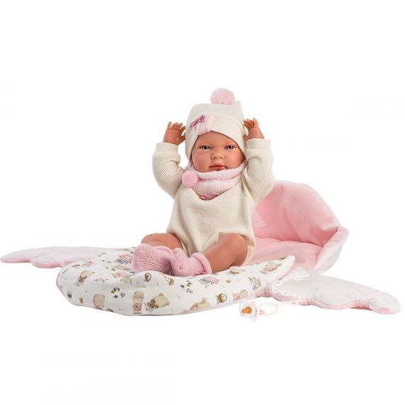 Велика Іспанська Лялька Пупс Llorens Новонароджене Немовля Вінілова Дівчинка Nica 40 см у Прогулянковому Конверті Ллоренс | Зображення 3