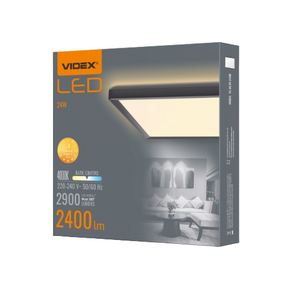 LED Світильник квадратний з декоративною підсвіткою 24W 4000К 220V білий VL-DL3S-244W Videx