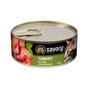 Влажный корм Savory для котят с индейкой 10*100 г