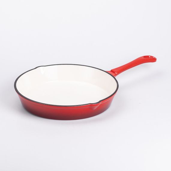 Набор чугунной посуды для приготовления 3 кастрюли и сковорода с эмалированным покрытием Красный | Зображення 6