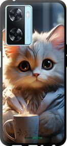 Чохол на Oppo A57s Білий кіт "5646b-2931-2448"