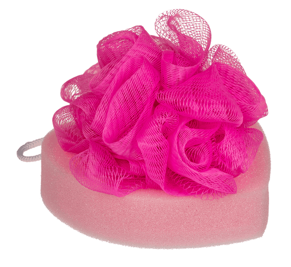Губка для ванни OOTB Bath Sponge Heart 12 см Рожева | Зображення 3