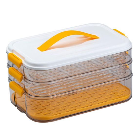 Контейнер для заморожування та зберігання продуктів 3-ярусний у холодильнику 16.5 см Помаранчевий HP50657 | Зображення 1