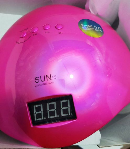 LED/UV лампа для манікюру та педикюру Sun-5 48 Вт із сенсором для сушіння гель лаку Рожева | Зображення 7
