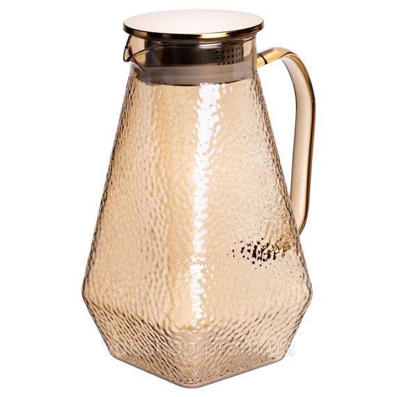 Кувшин 1.8 л со стаканами 6 штук по 200 (мл) графин для компота сока воды лимонада кувшин для напитков Коричневый HP-19-39S | Зображення 2
