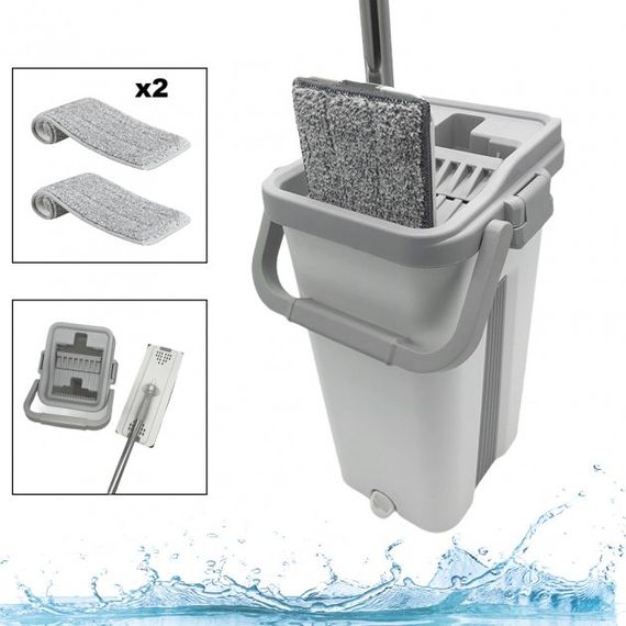 Швабра з відром комплект Scratch Cleaning Mop G3 Middle з автоматичним віджимом і складною ручкою