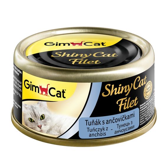 Корм вологий GimCat Shiny Cat Filet для котів з тунцем та анчоусом 70 г