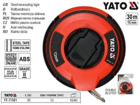 Рулетка YATO Польша сталь нейлоновое покрытие L=30 м b=13 мм YT-71581
