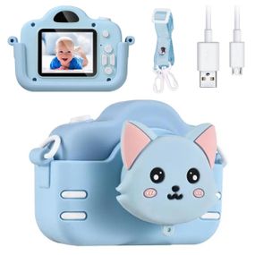 Дитячий цифровий фотоапарат Котик 1080HD, 40MP, A3S, Блакитний / Фотокамера з чохлом для дітей