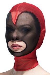Маска сетка с открытым ртом Feral Feelings Hearts Mask Красно-черная One Size