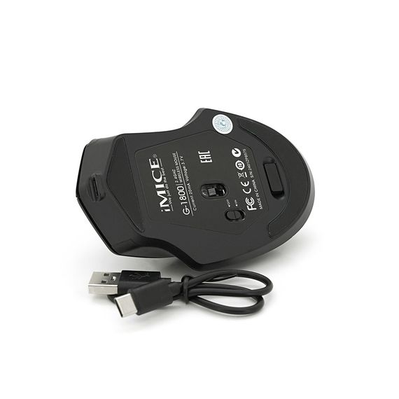 Миша бездротова iMICE G-1800, 4 кнопки, 800/1200/1600 DPI, 2.4Ghz 10м, Windows XP/Vista/Win7/8/10 Mac OS X, Rechargeable, Black, | Зображення 3