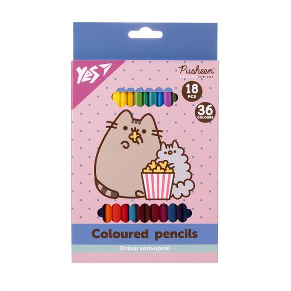 Набір двосторонніх кольорових олівців YES Pusheen 290769 36 кольорів