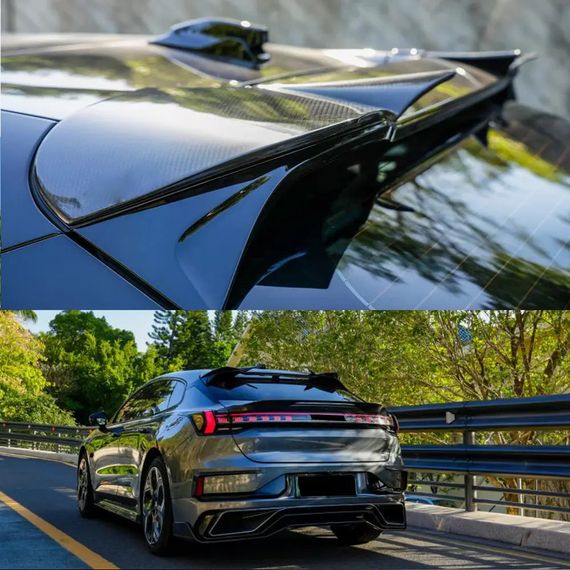 Накладки на спойлер (2021-2024, Карбон) для Zeekr 001 2021- рр | Зображення 2
