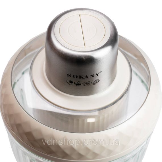 Чопер подрібнювач Sokany SKYM7032W 2в1 з чашами 0.5 і 1.5 л 800 Вт Білий | Зображення 4