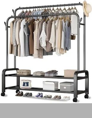 Двоярусна стійка-вішалка для одягу з колесами XPRO (47497-_856)