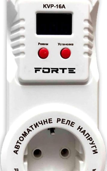 Реле напряжения автоматическое Forte  KVP-16A белое | Зображення 1