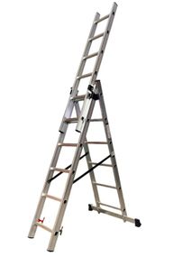Драбина алюмінієва трисекційна GTM KME306 3x6 сходинок 1.64-3.26м (KME306) (39942)
