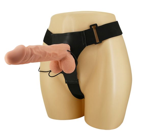 Страпон з великим фалоімітатором (довжина 24 см, діаметр 5 см) та вібрацією Ultra Passionate Harness - Strap On RealDeal 9.4", | Зображення 5