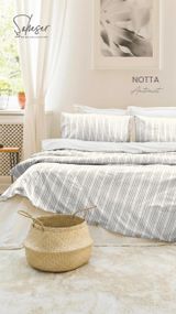 Постельное белье Saheser Stonewashed Ranforce 200 х 220 см Notta Antrasit