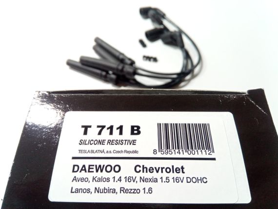 Дроти запалювання Lanos 1.6, TESLA (T711B) силікон (96211948) | Зображення 2