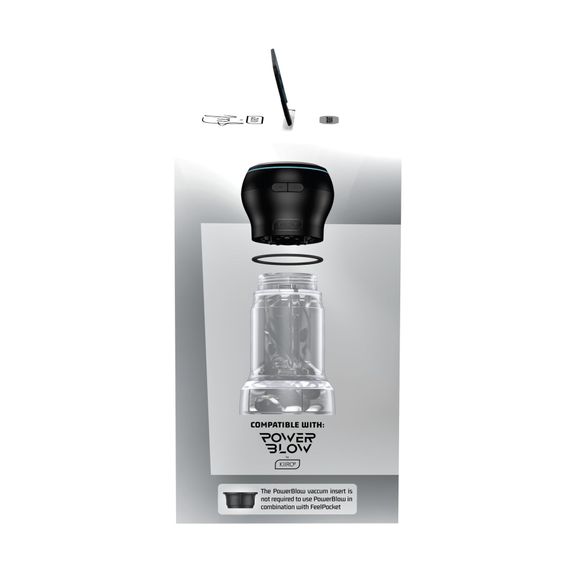 Мастурбатор Kiiroo Feel Pocket Crystal, сумісний з інтерактивною насадкою PowerBlow | Зображення 9