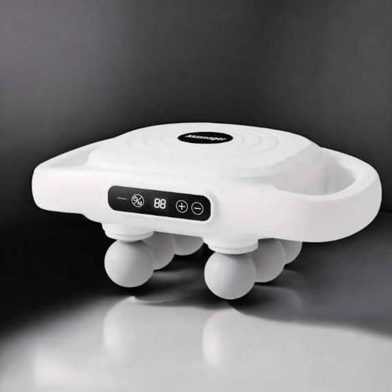 Масажер перкусійний для тіла 6 масажних головок 20 режимів та 9 швидкостей Білий