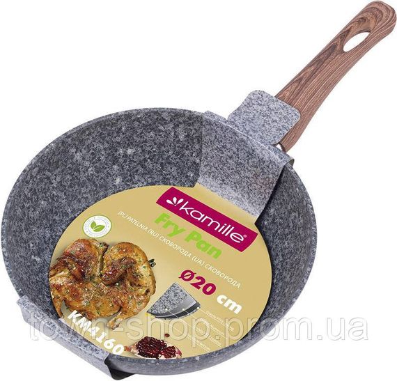 Сковорода Kamille Grey Marble Ø20см индукционная с антипригарным покрытием KM-4160 | Зображення 5
