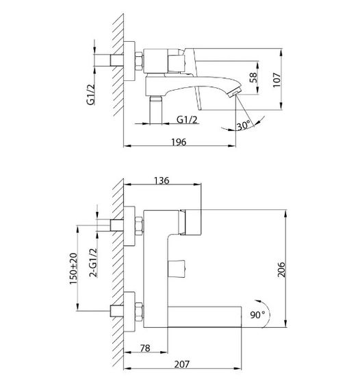Змішувач для ванни Frap F3276-9 | Зображення 1