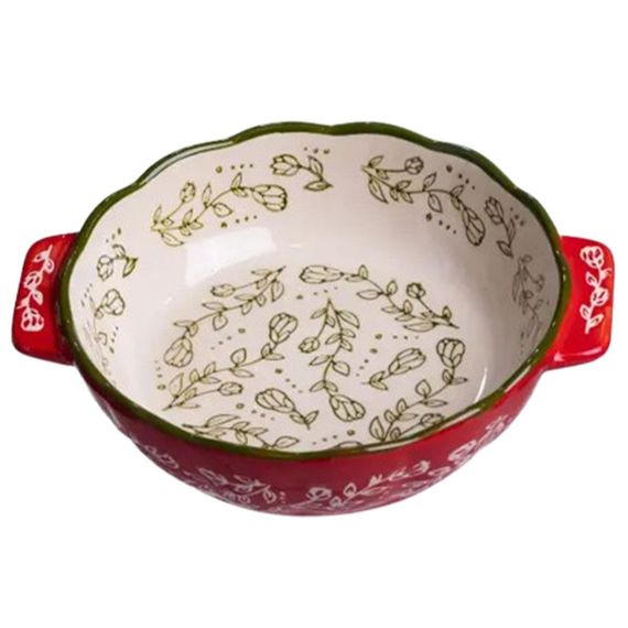 Форма для запекания Vintage 500 мл круглая с ручками Красная HM04-05 | Зображення 1
