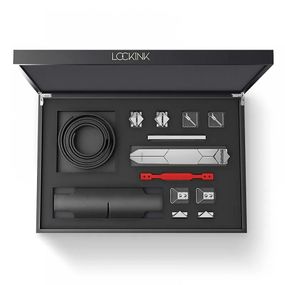 Набір БДСМ девайсів Lockink, натуральна шкіра та метал, чорний, 5 предметів