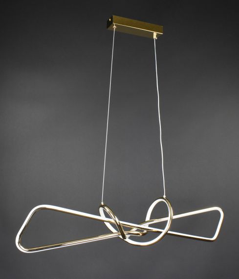 Люстра світлодіодна підвісна LED світильник для квартири на стелю лед 27480 Золото 25-150х15х85 см.