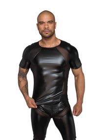 Мужская футболка Noir Handmade H056 Men's T-shirt made of powerwetlook Черная L