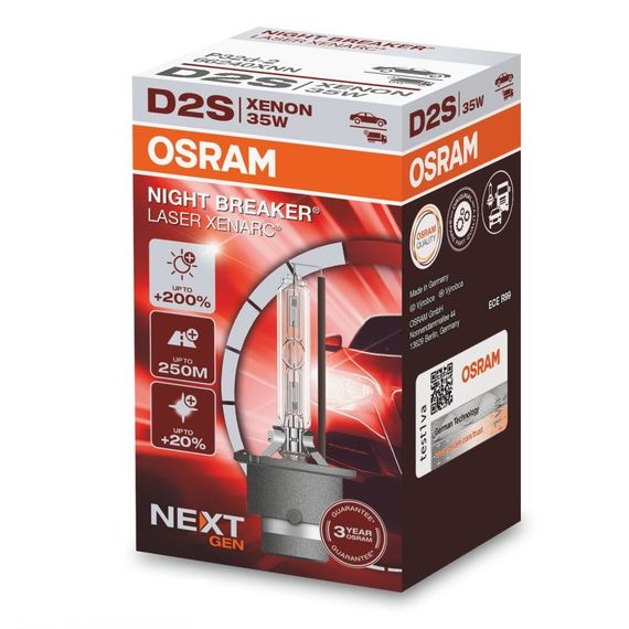 Ксеноновая лампа OSRAM 66240XNN Night Breaker Laser +200% D2S 85V 35W P32d-2 XENARC | Зображення 1