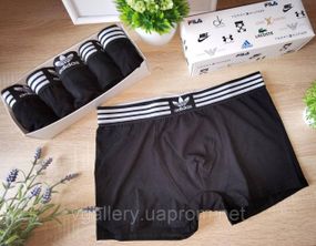 Чоловічі боксери Adidas, чоловічі труси Адідас, Бавовняні труси преміум'якості Adidas L, Чорний
