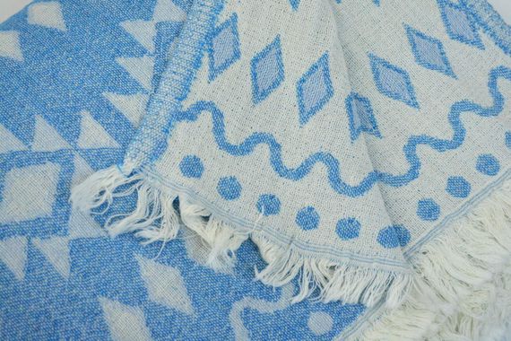 Муслінове покривало Kayra 210x250 см MP2, Блакитне | Зображення 2