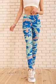 Жіночі легінси з мілітарі принтом колір синій FA_000362